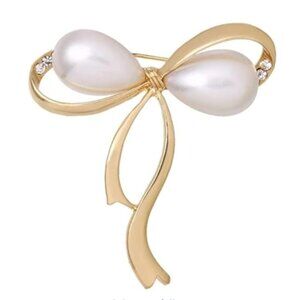 Pearl Bow Brooch pin